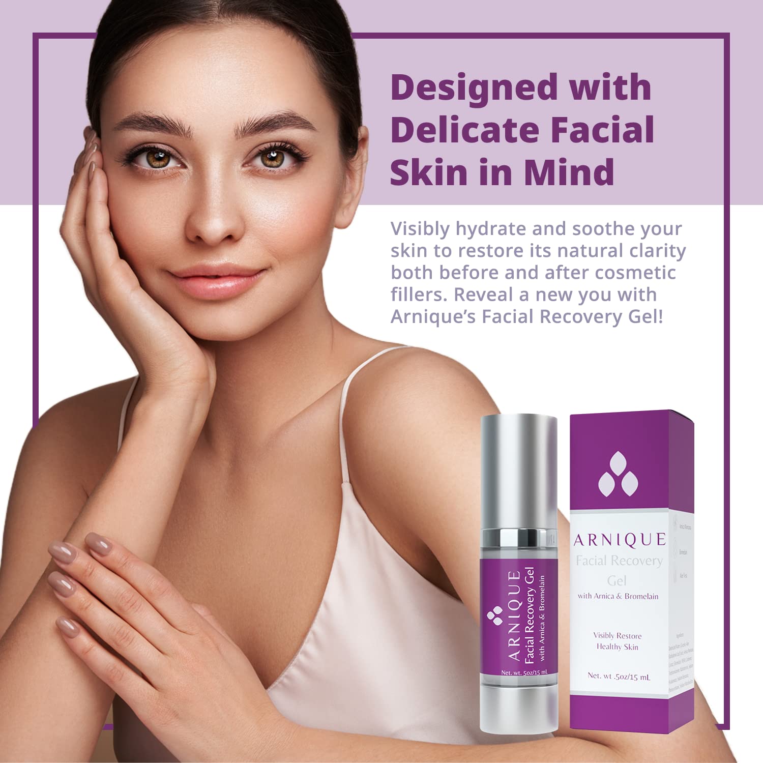 Arnique Arnica Gel with Hyaluronic Acid base supports hydrated, calm skin.