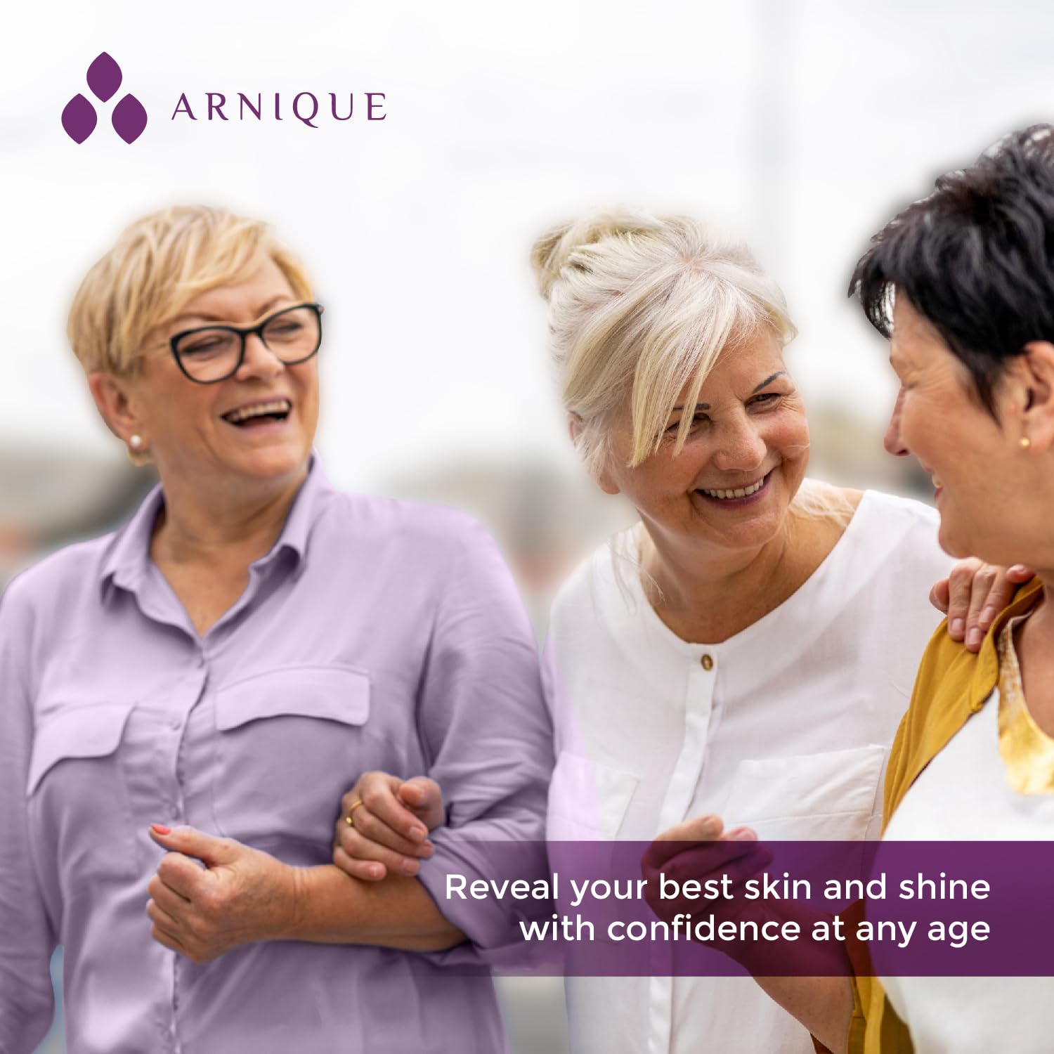 Arnique Body Recovery Balm Application shows quick absorption on mature skin.