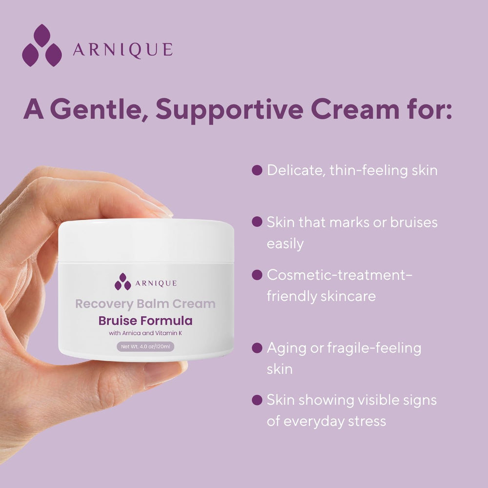 Arnique Arnica Vitamin K ingredients highlight natural skin-conditioning and soothing benefits.