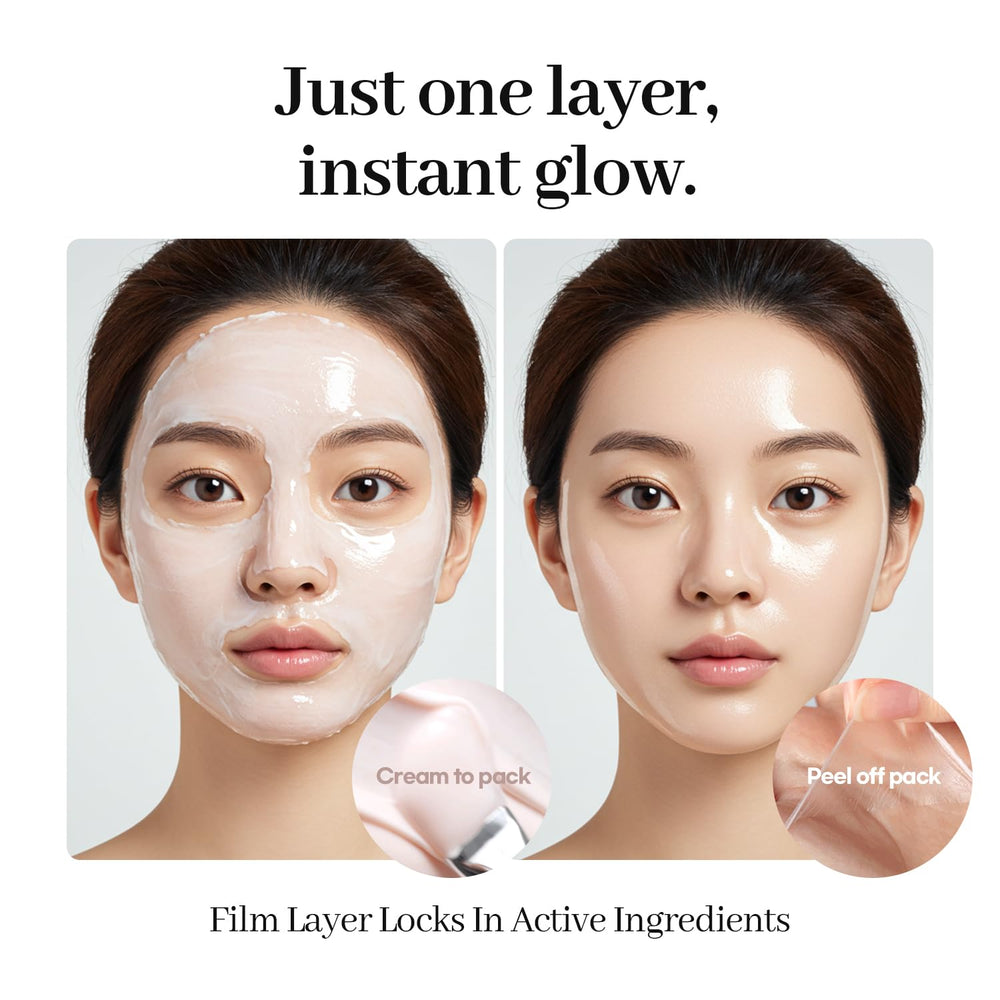 AROCELL Face mask application demo with hands applying for hydrated skin.