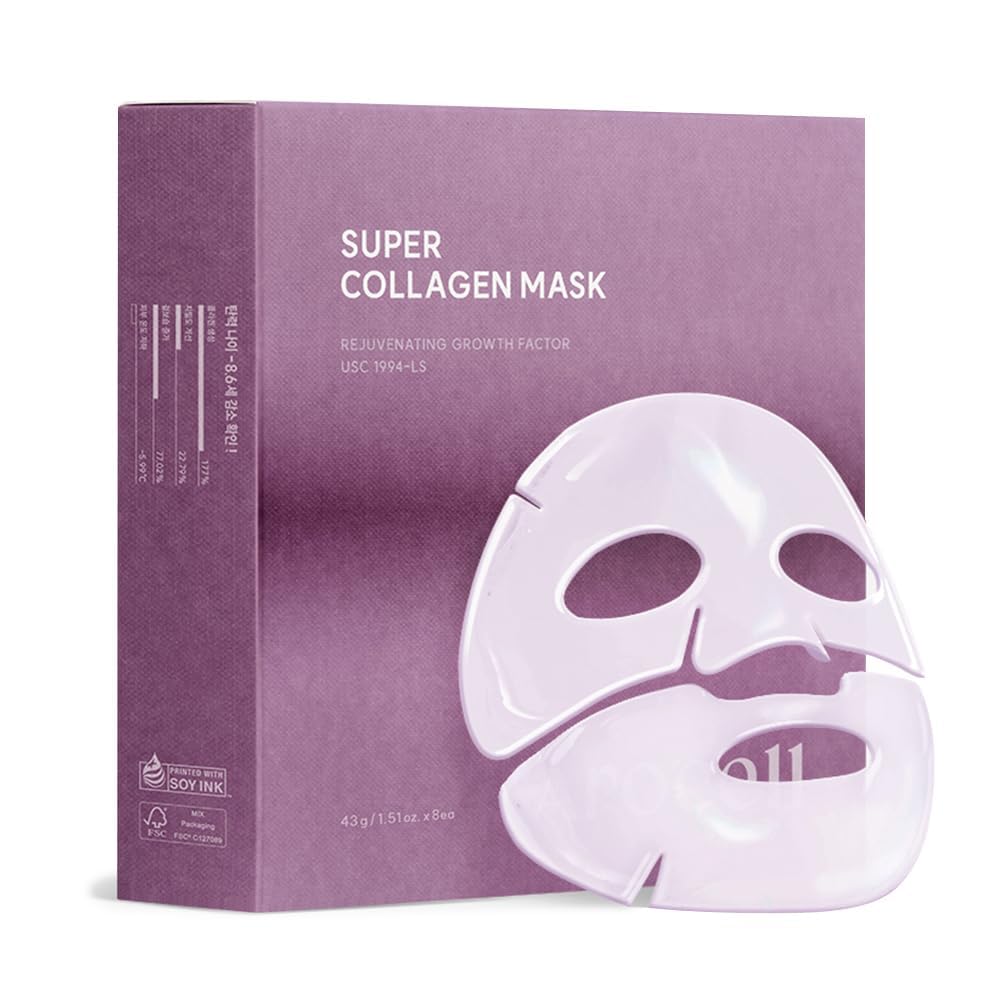 AROCELL Official Super Collagen Mask packaging closeup for premium hydration.
