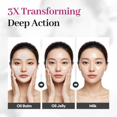 AROCELL Super Collagen Melting Balm application routine demonstrates smooth glide and cleansing convenience.