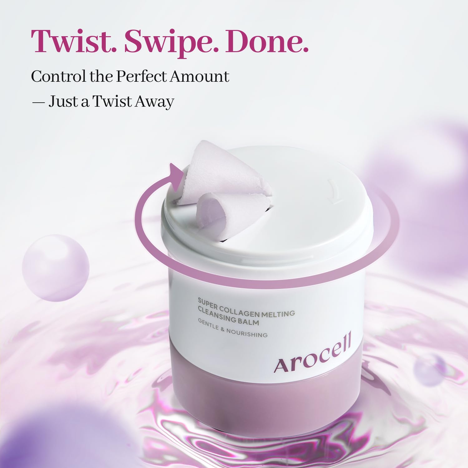 AROCELL Super Collagen Melting Balm pore care closeup highlights visible refinement.