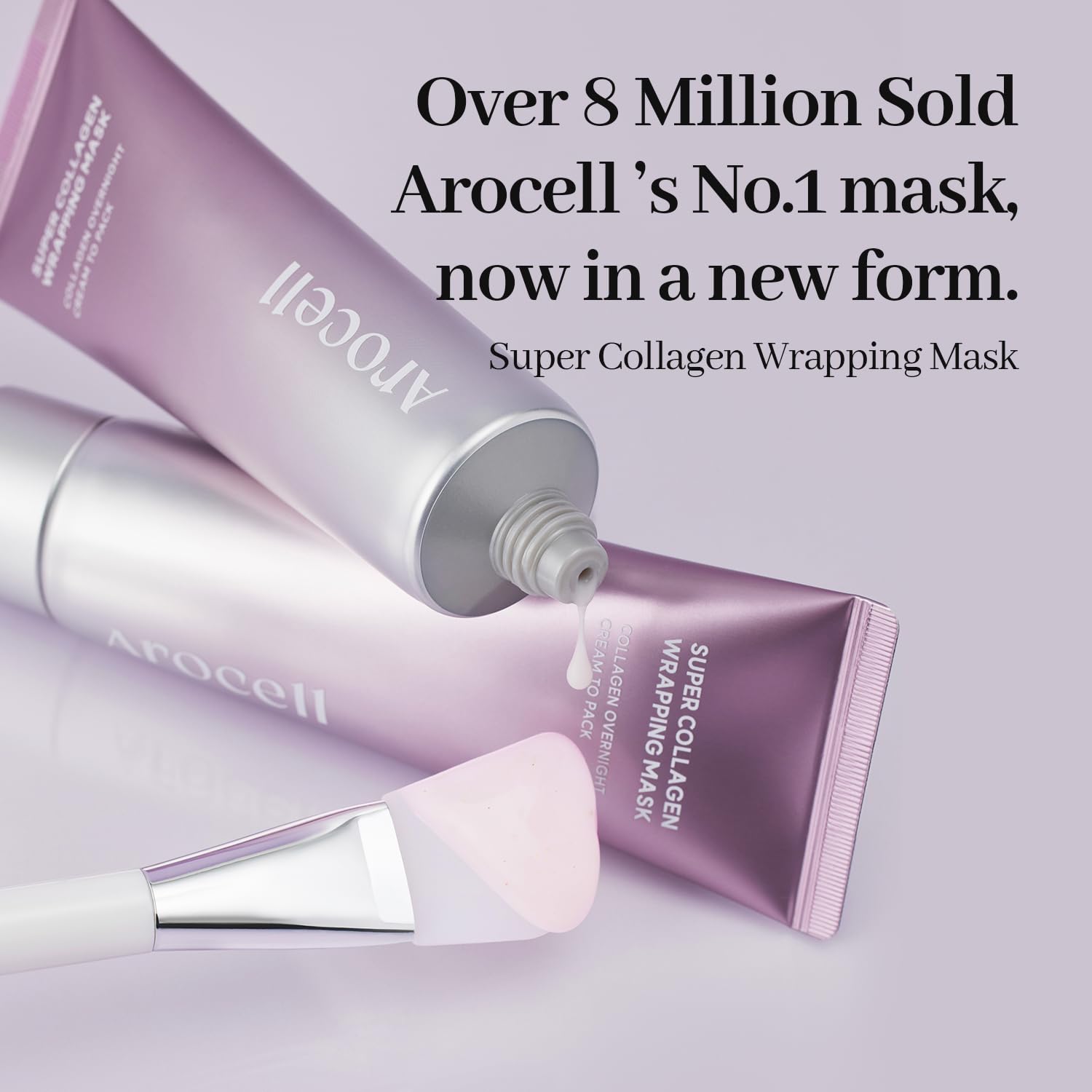 AROCELL Wrapping Mask film closeup showing collagen film for deep hydration.