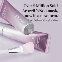 AROCELL Wrapping Mask film closeup showing collagen film for deep hydration.