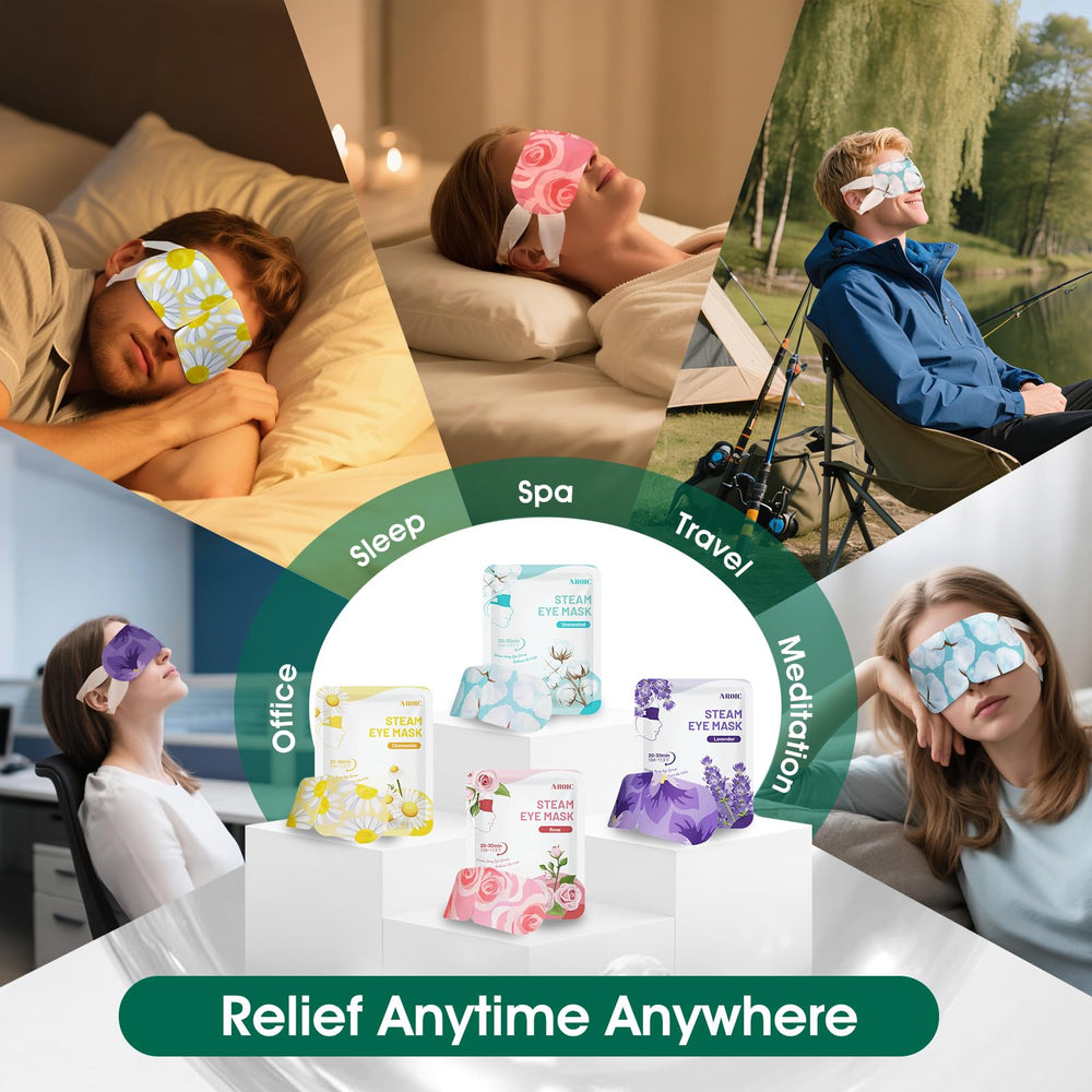 AROIC steam eye masks travel case for on-the-go relaxation