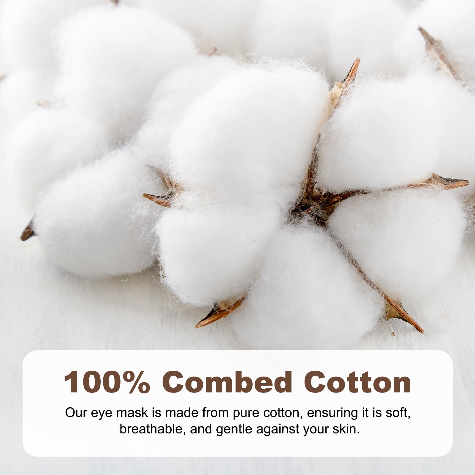Aroma Season eye mask 100 percent cotton fabric offers soft breathable comfort.