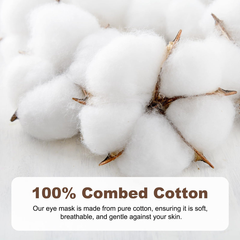 Aroma Season eye mask 100 percent cotton fabric offers soft breathable comfort.