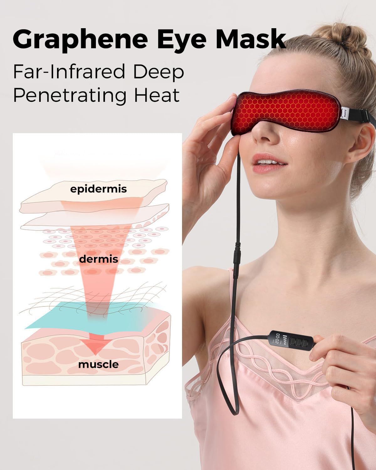 Aroma Season heated eye mask flaxseed closeup, natural filler for moist heat.