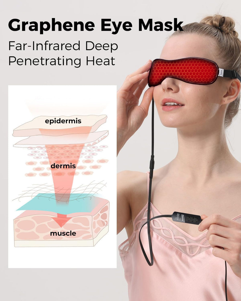 Aroma Season heated eye mask flaxseed closeup, natural filler for moist heat.