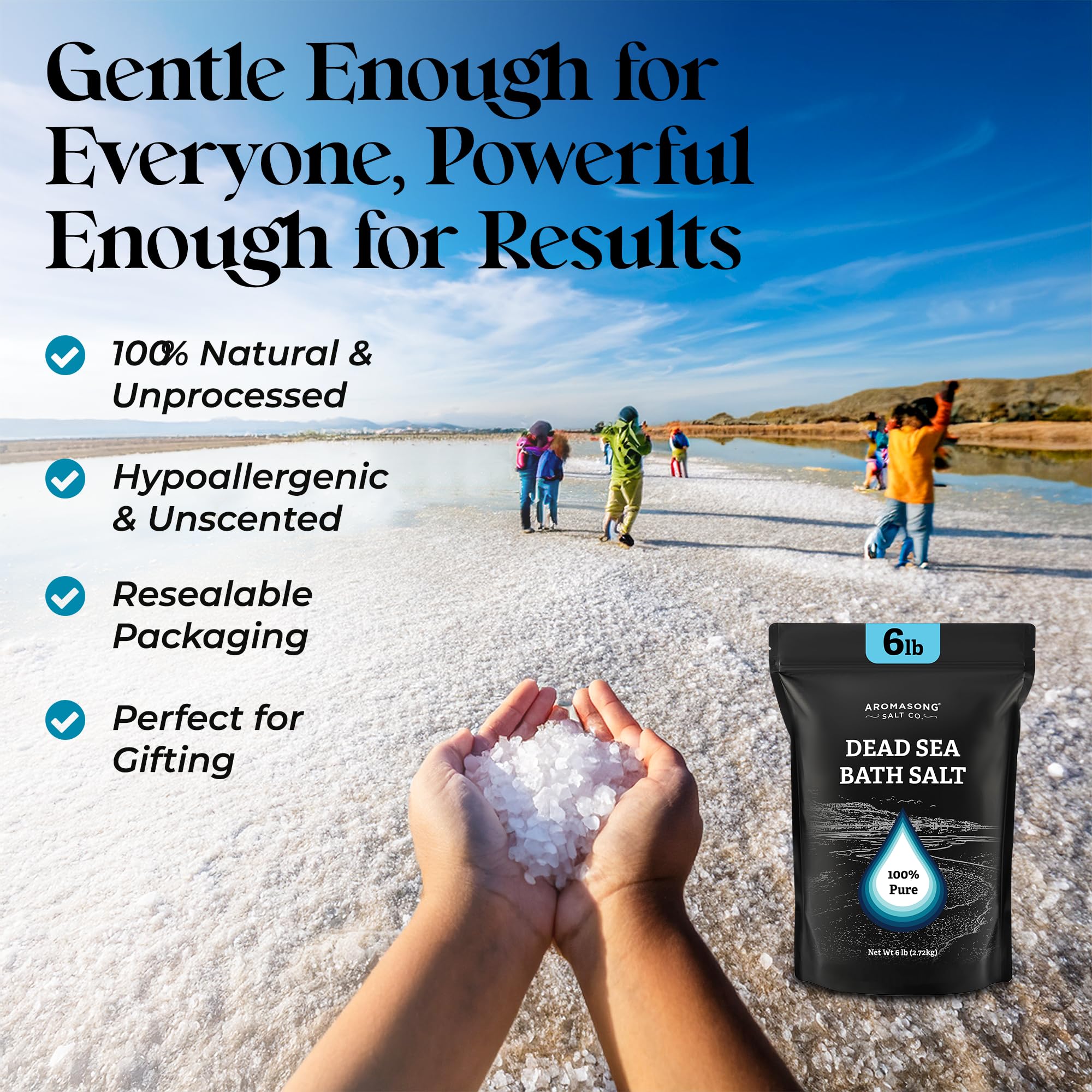 Aromasong Dead Sea Salt Foot Soak ready for a soothing foot bath.