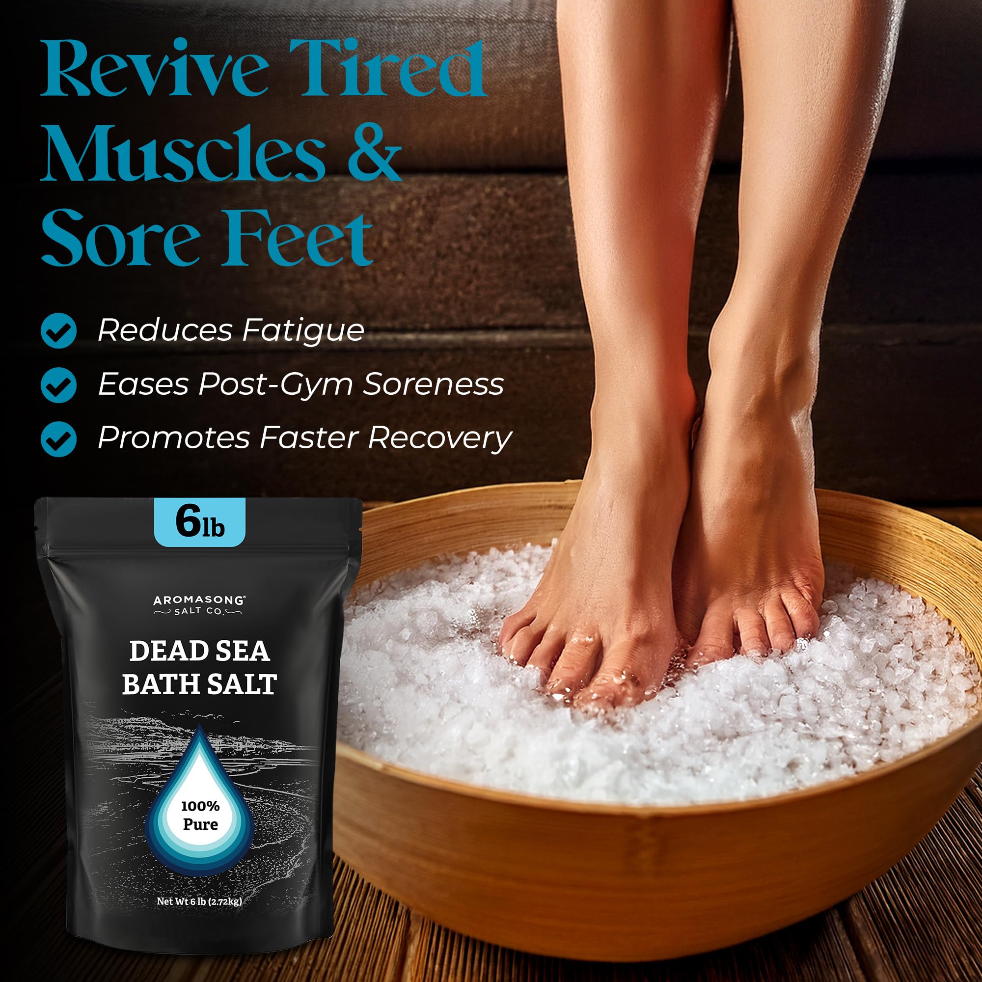 Aromasong Dead Sea Salt Sitz Bath setup in a tub.