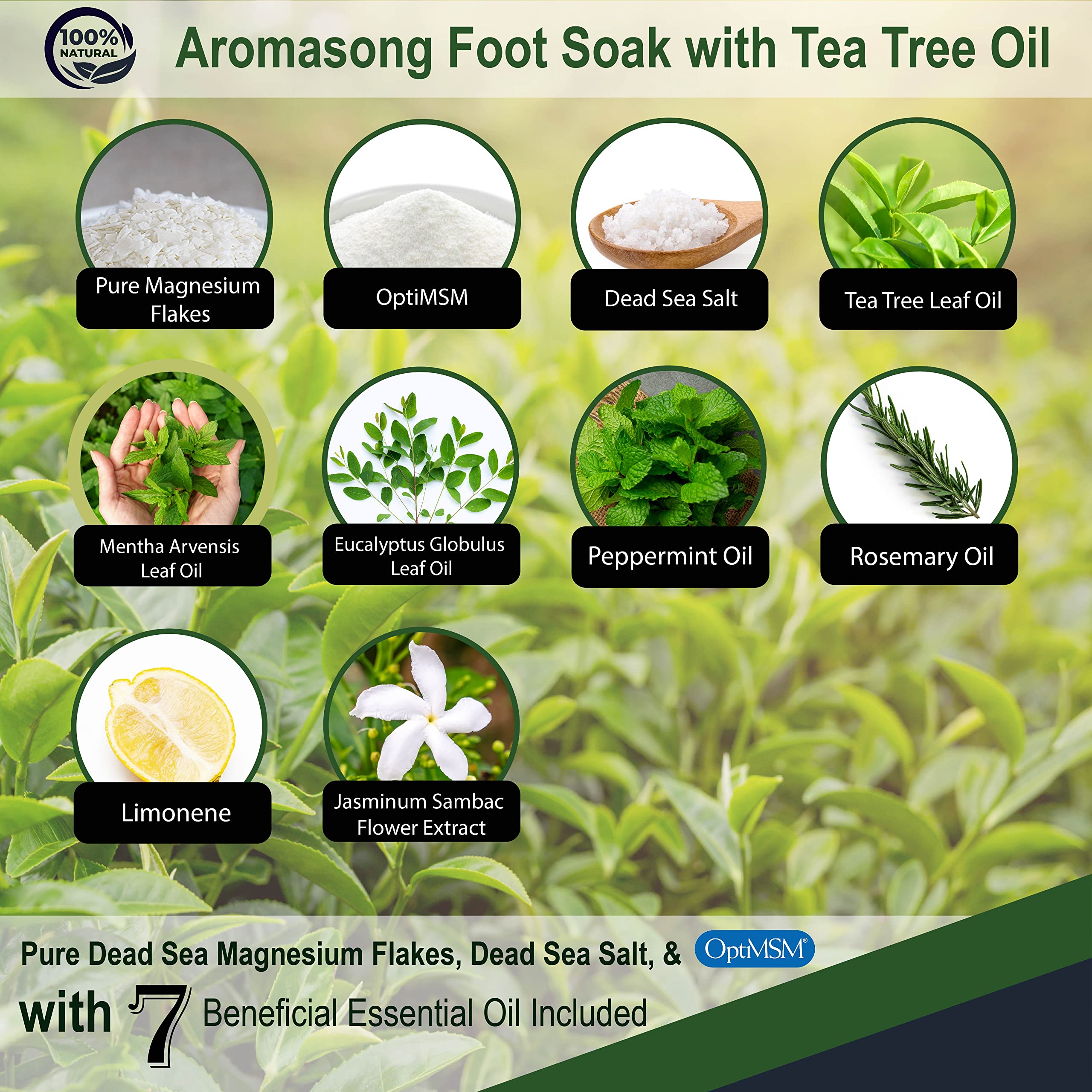 Aromasong Tea Tree Foot Soak athlete-use scene for post-workout foot care.