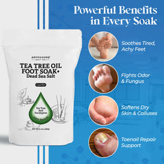 Aromasong magnesium flakes closeup showing minerals for nourished foot skin.