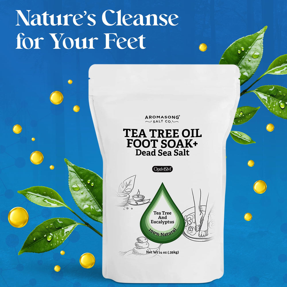 Aromasong Tea Tree Foot Soak tea tree oil tub promotes relaxation after a long day.