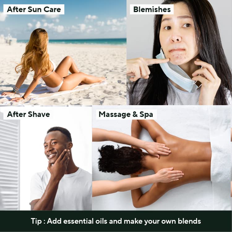 AROMATICA Aloe Vera Gel after-sun care on sun-exposed skin.