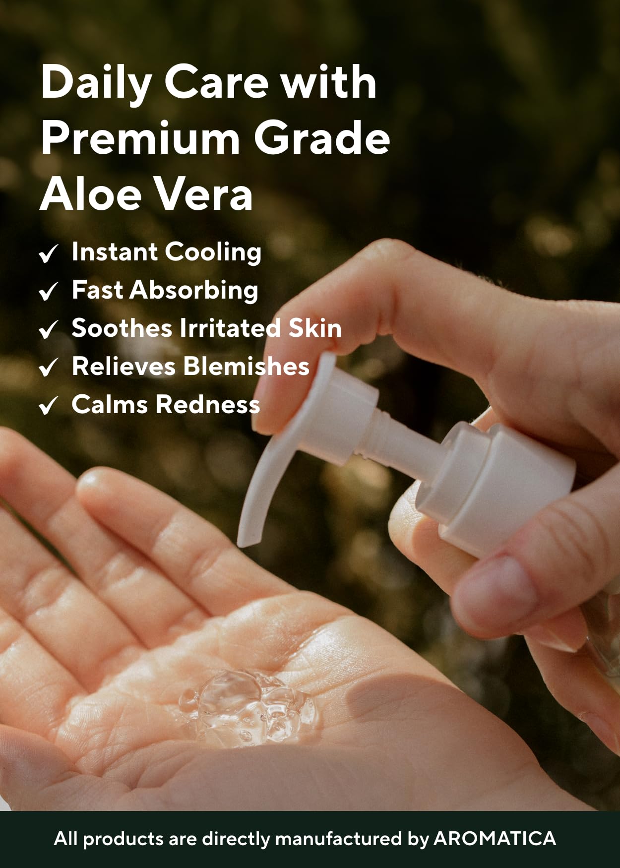 AROMATICA Aloe Vera Gel travel pack ideal for on the go hydration