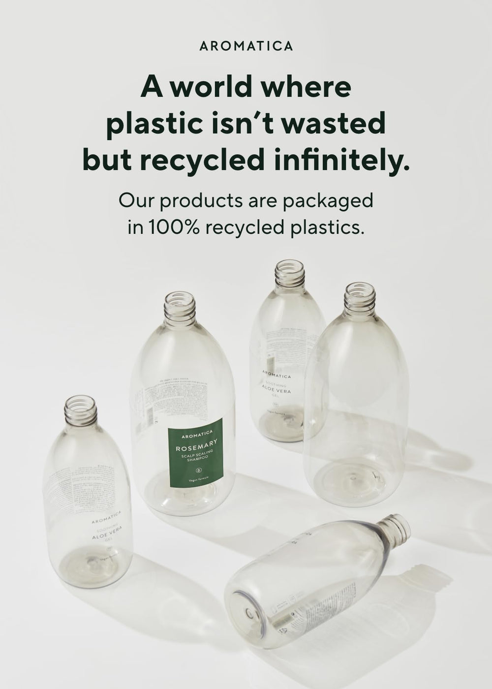 AROMATICA plant-based ingredients list featuring rosemary and natural botanicals