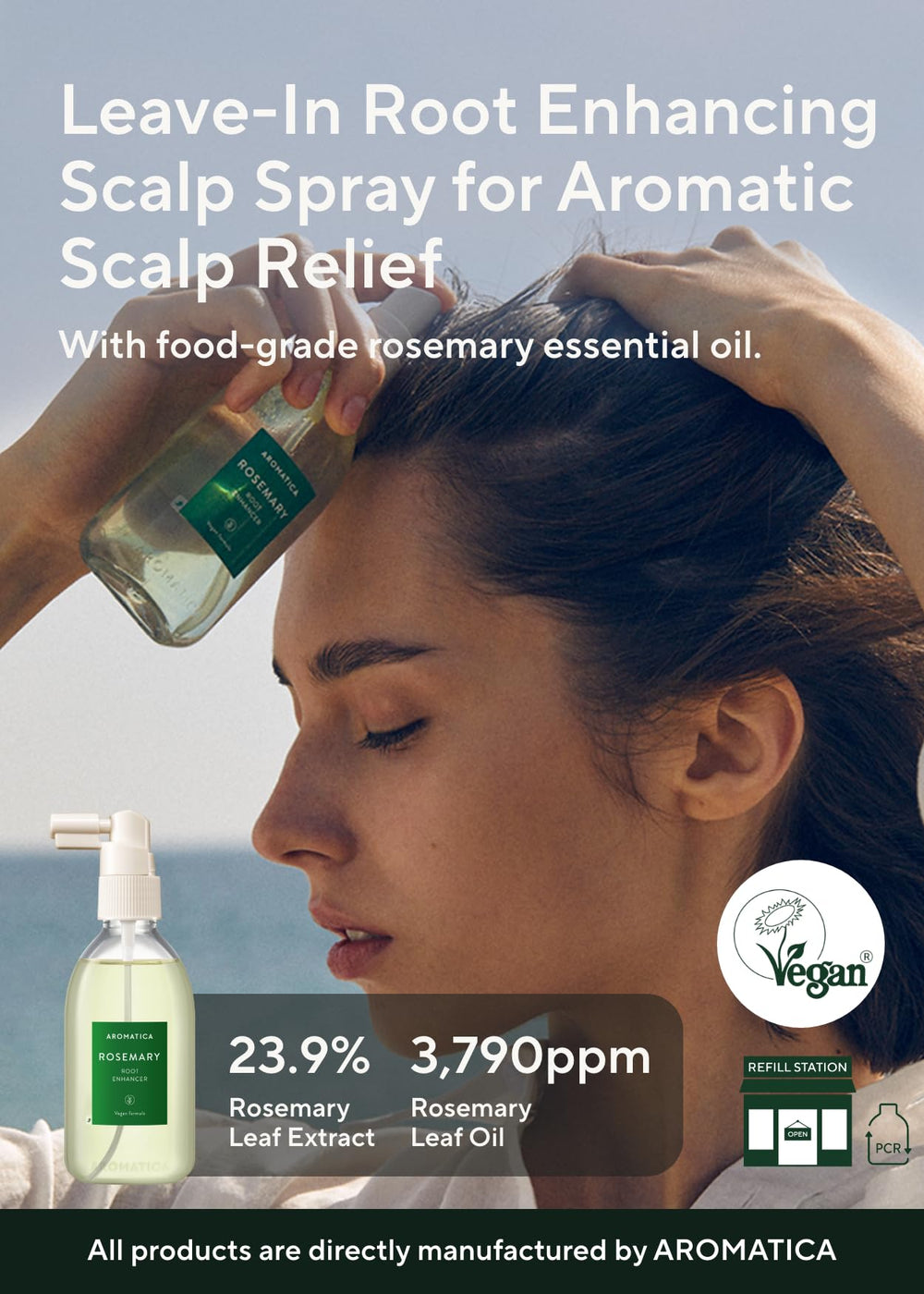 AROMATICA Root Enhancer 2-pack display for easy scalp care routine.