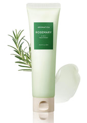AROMATICA Rosemary 3-in-1 hair-treatment pack shot highlights nourishing formula for dry hair