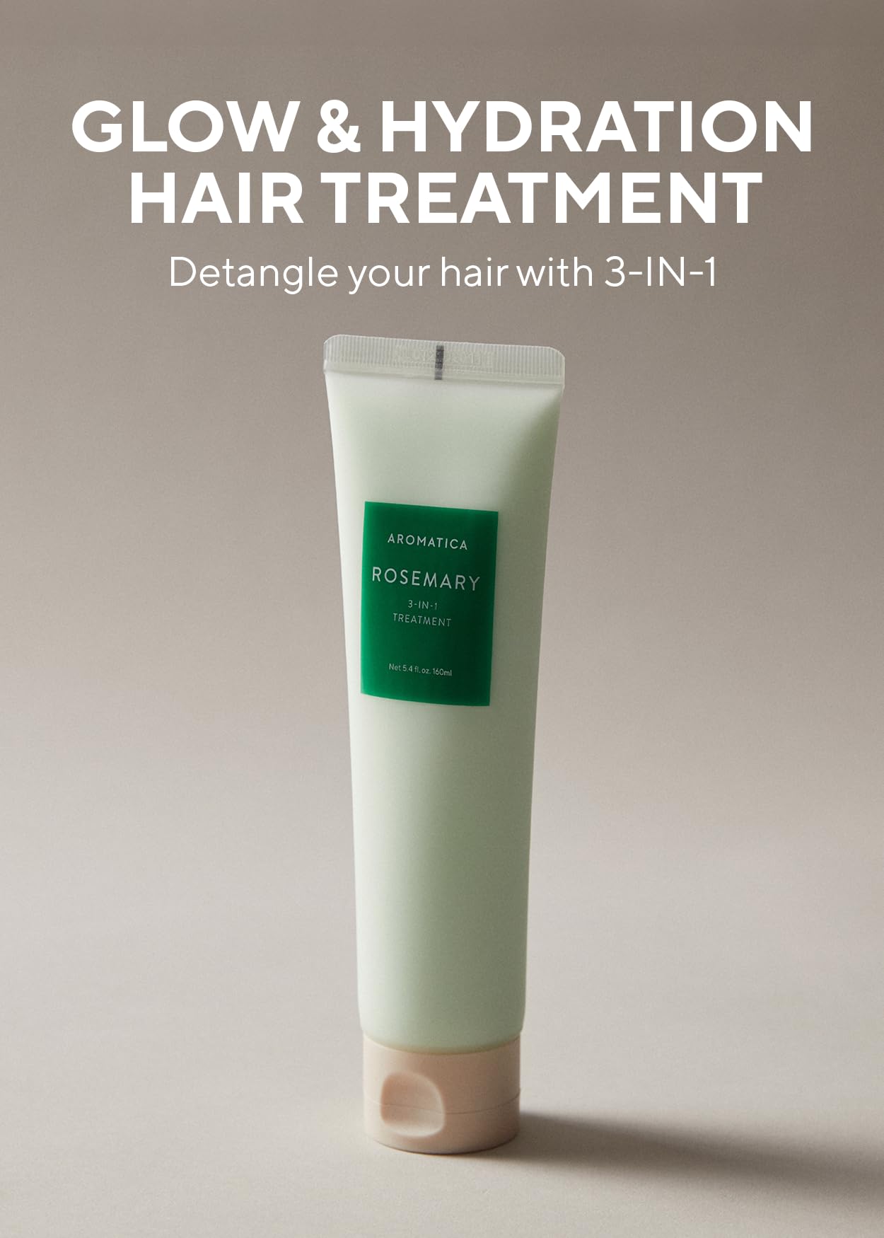 AROMATICA rosemary hair mask cream jar emphasizing conditioning shine for damaged hair