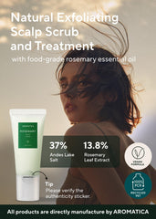 AROMATICA rosemary oil drop detail highlighting natural scent and scalp care