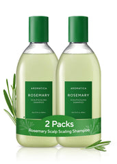 AROMATICA Rosemary Scalp Shampoo 2-pack bottle front for gentle cleansing.