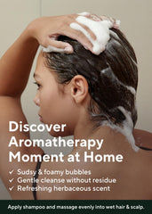 AROMATICA Rosemary Scalp Shampoo on bathroom shelf ready for daily use.