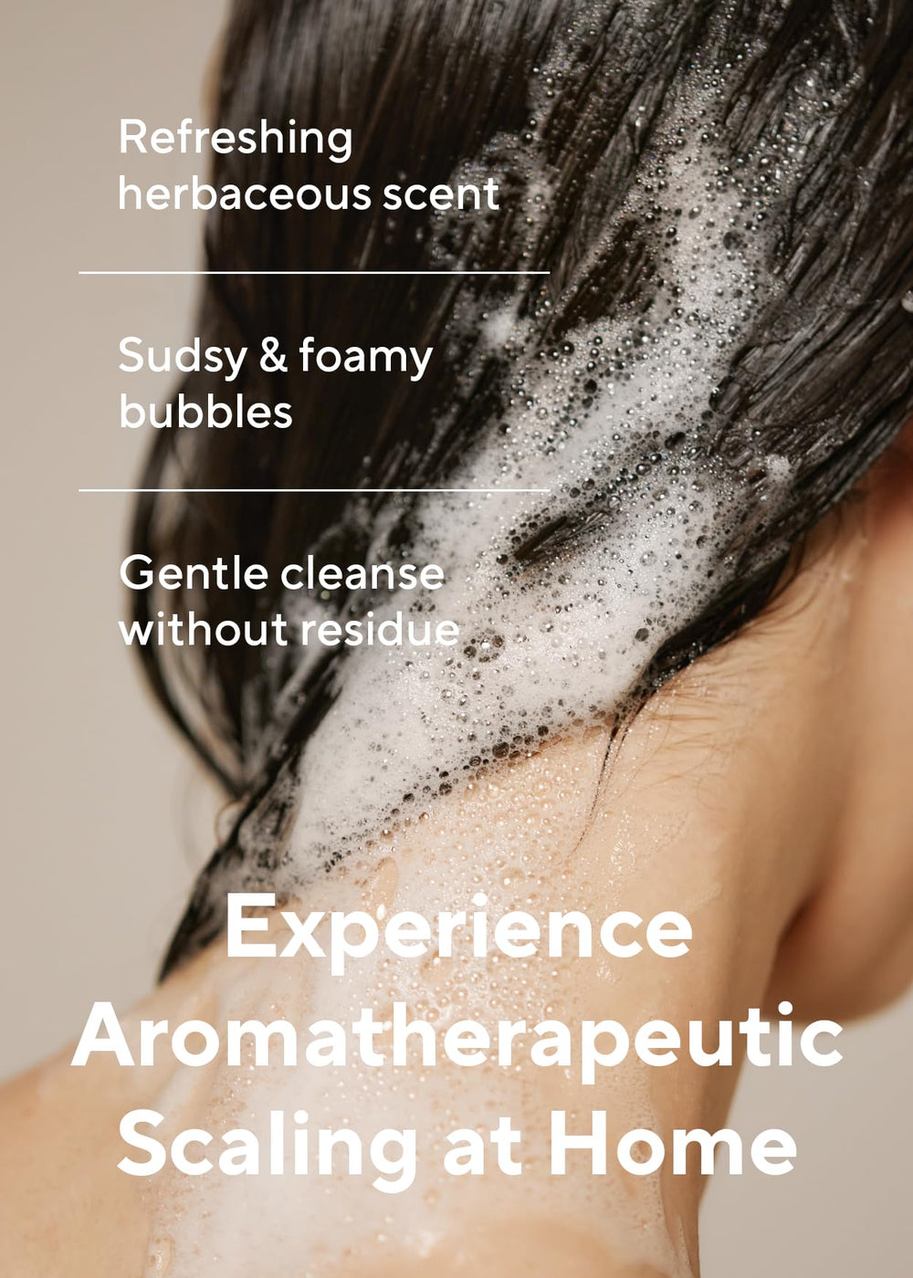 AROMATICA sulfate-free shampoo formula badge signaling gentle cleansing