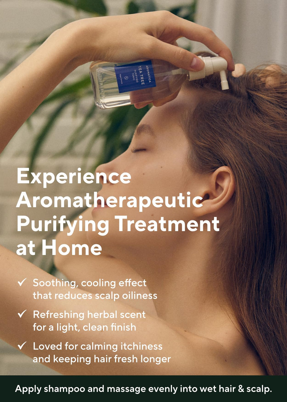 AROMATICA Tea Tree Purifying Tonic ingredients deck showing tea tree components