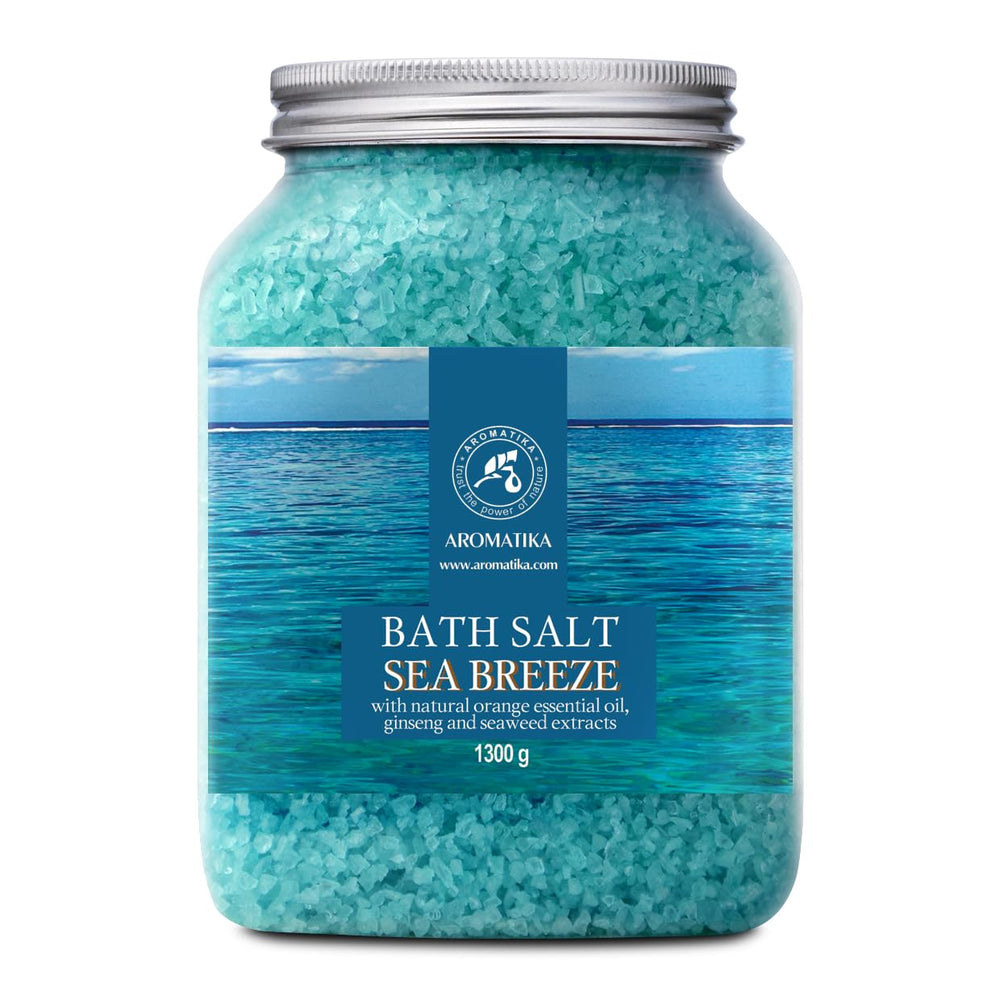 AROMATIKA bath sea salt 46oz bottle for relaxing bath ritual.