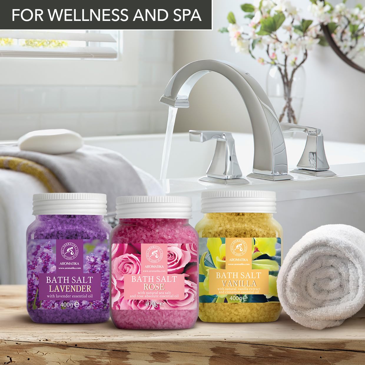 AROMATIKA Eucalyptus bath soak—promotes relaxation and circulation.