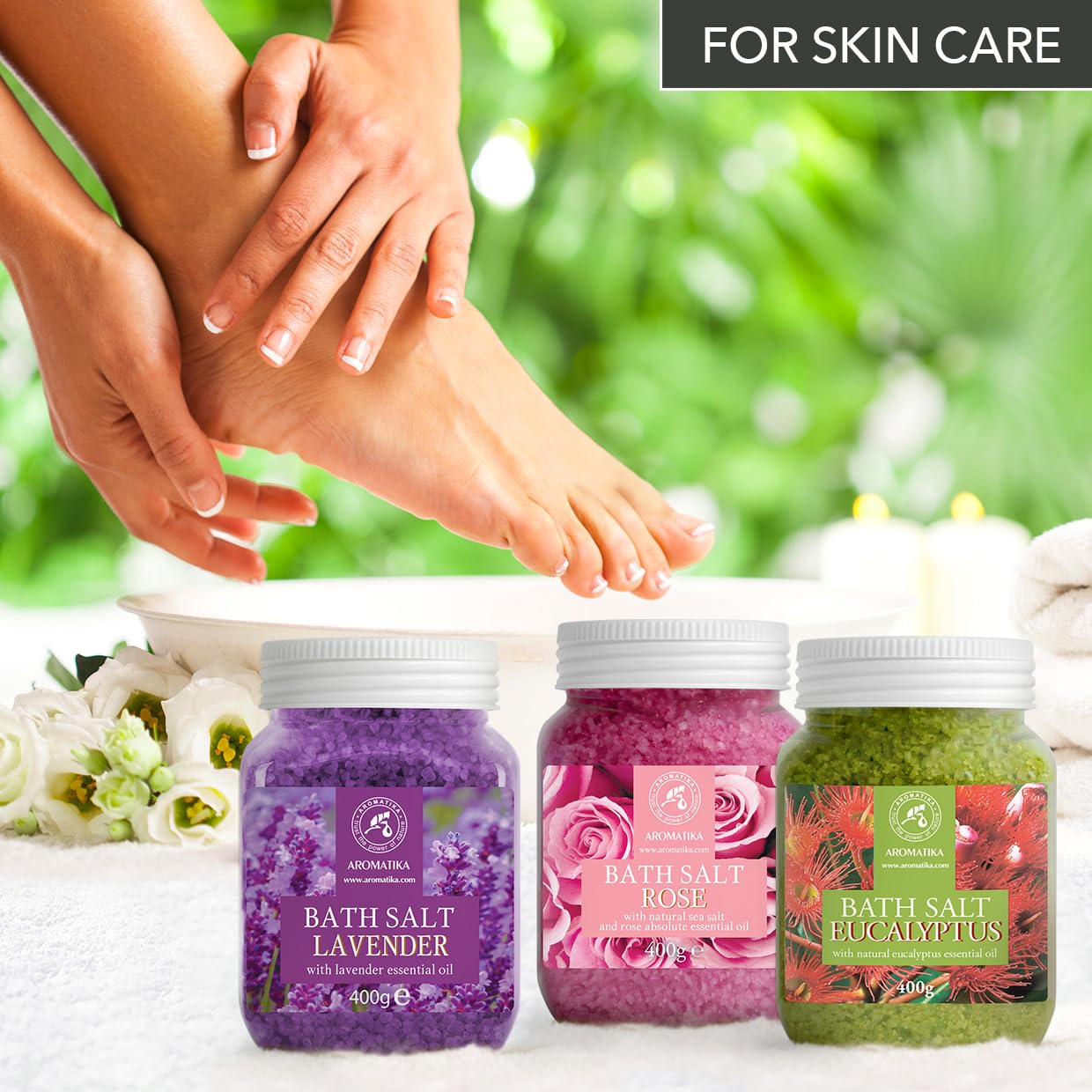 AROMATIKA Rose skin-softening bath—silky skin after soak.