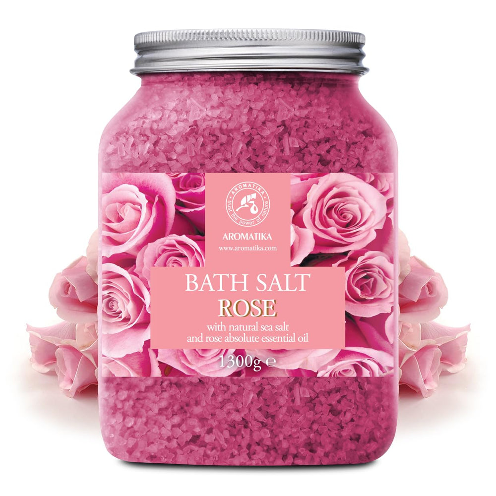 AROMATIKA rosewood oil rose extract bath image highlights nourishing oils for skin and mood.