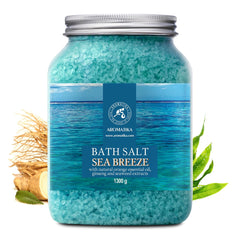 AROMATIKA sea breeze salt dispensing scene for stress relief during bath.
