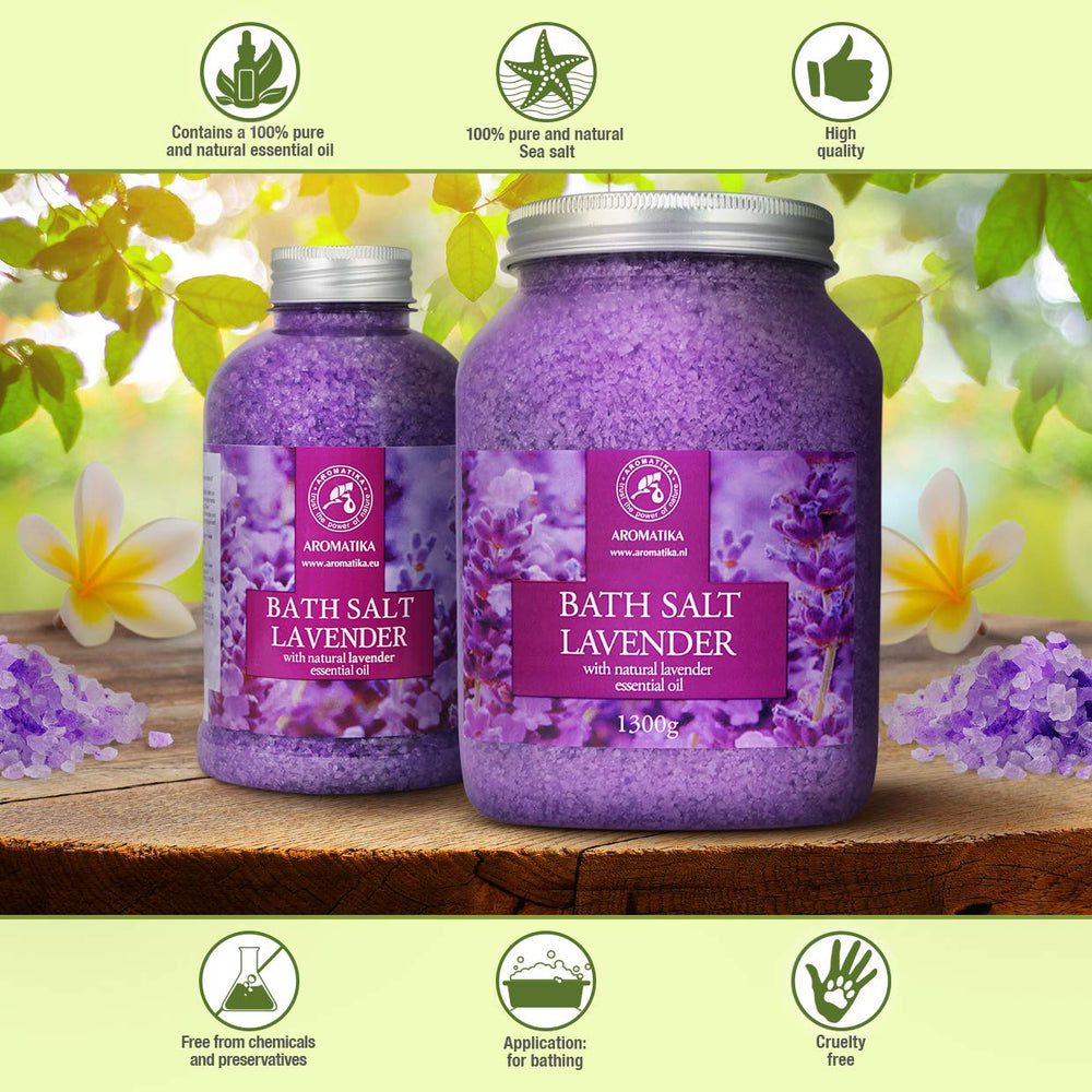 AROMATIKA sea salt lavender bath salts packaging display for gift-ready self-care