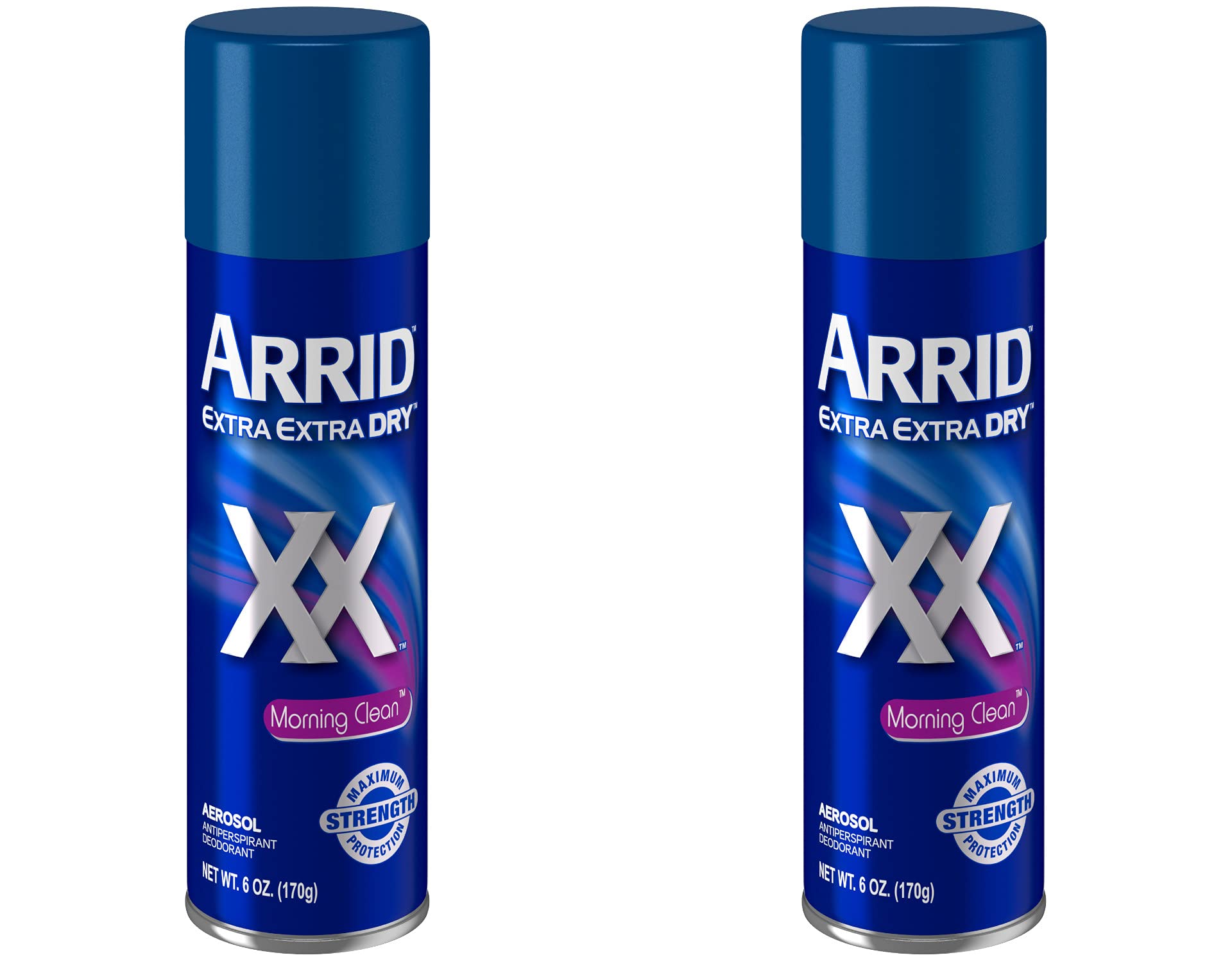 Arrid Morning Clean deodorant aerosol 6oz bottle in a 2 pack for all day freshness