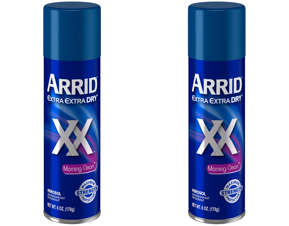 Arrid Morning Clean deodorant aerosol 6oz bottle in a 2 pack for all day freshness