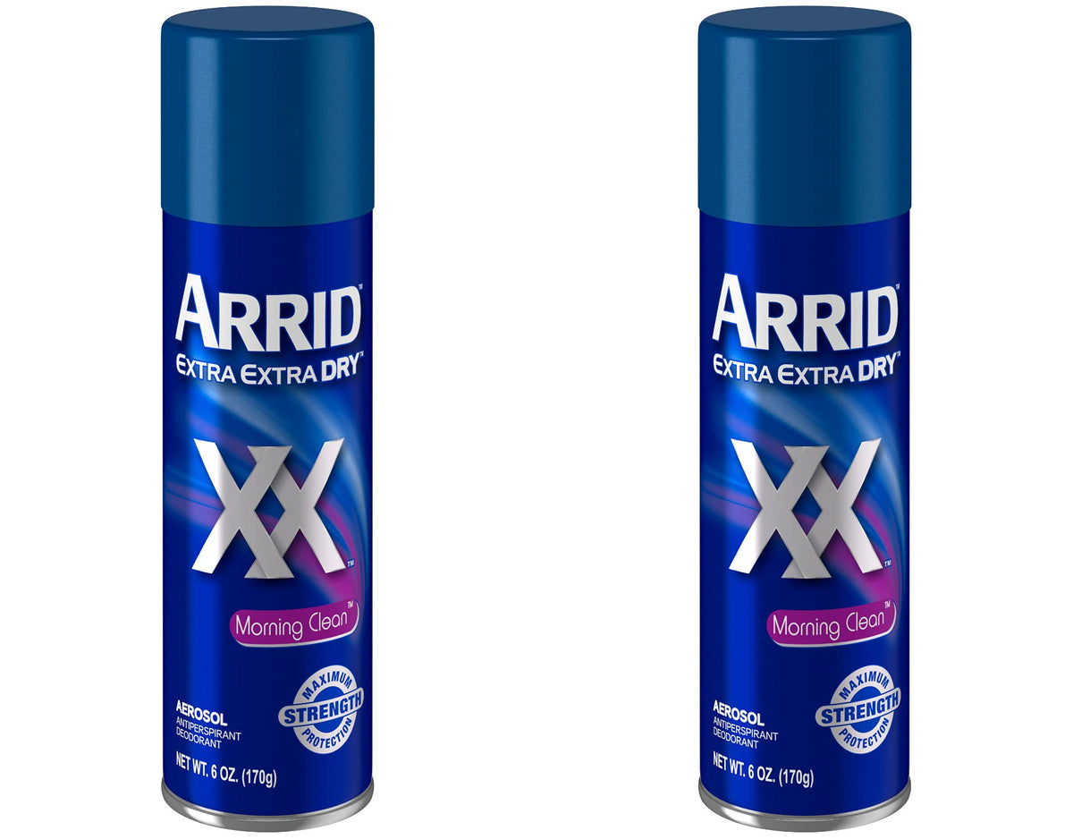 Arrid Morning Clean deodorant aerosol 6oz bottle in a 2 pack for all day freshness
