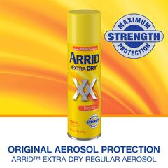 Arrid XX Extra Dry dry-application image demonstrates easy, spray-on protection.