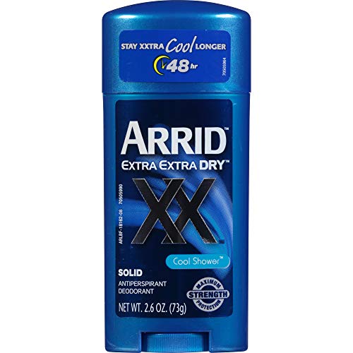Arrid XX Extra Dry six-pack packaging showcased on retail shelf.