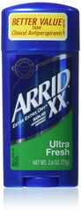 Arrid XX Solid Deodorant packshot shows six-pack for long-lasting freshness all day