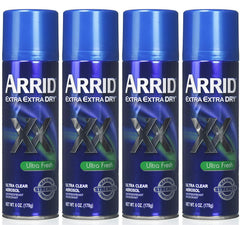 Arrid XX Ultra Clear spray bottle with Ultra Fresh scent for all-day protection.