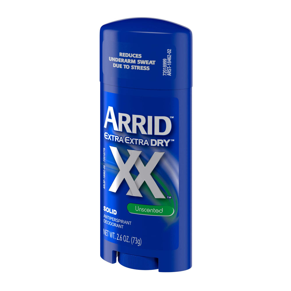 Arrid XX unscented stick provides all-day dryness and confidence.