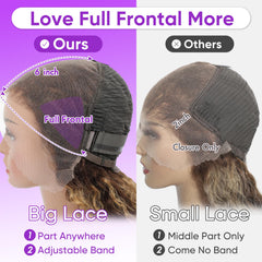 Arseomi 30inch highlight ombre lace front wig side view shows seamless blend for real-life wear.
