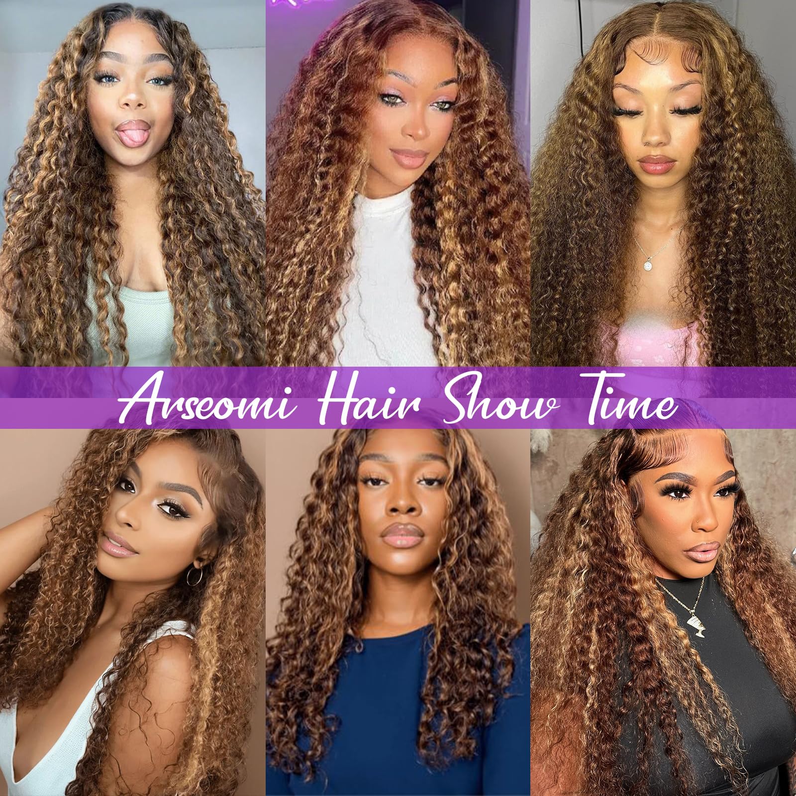 Arseomi deep wave wig cap closeup shows secure fit with adjustable straps.