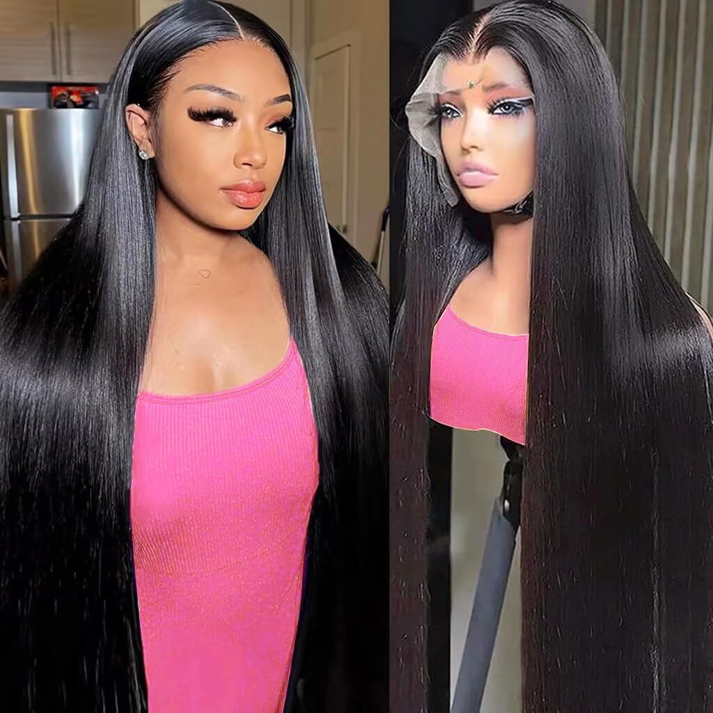 Arsola 30-inch lace front wig straight close-up shows natural hairline for daily wear.