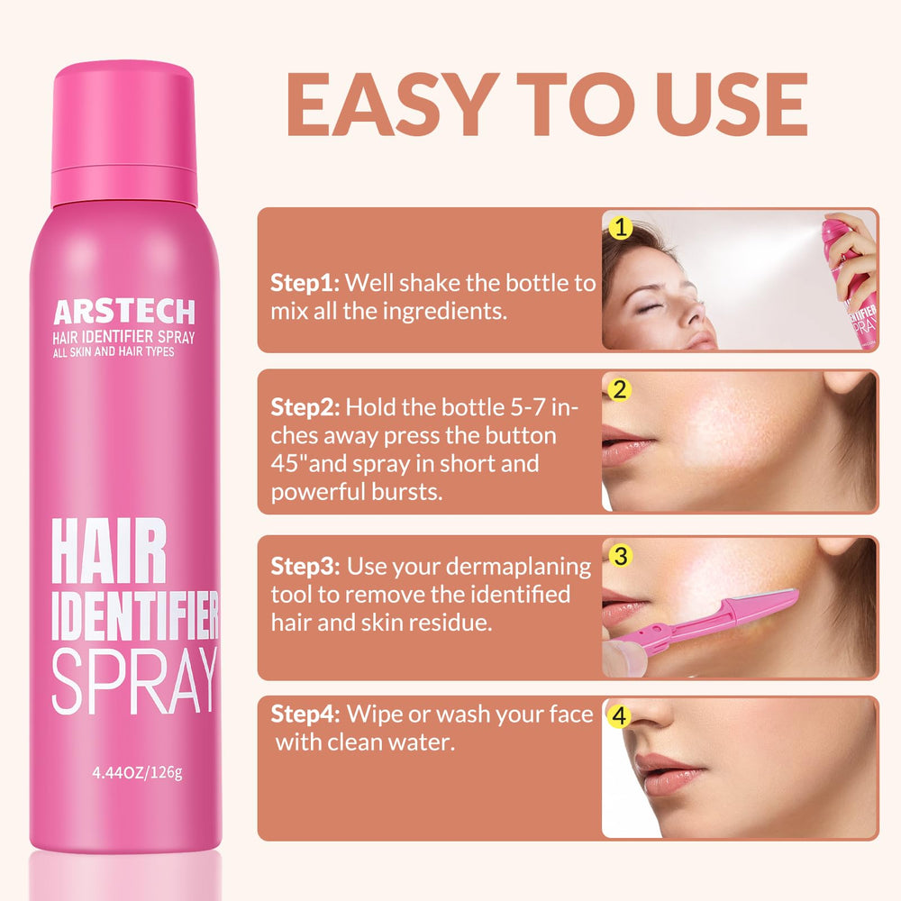 Arstech moisturizing spray post-dermaplaning promotes refreshed, soft skin.