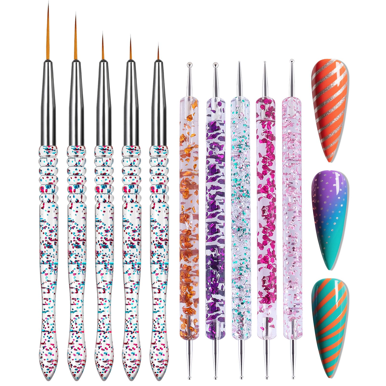 Artdone nail art brush set packaging supports versatile DIY designs