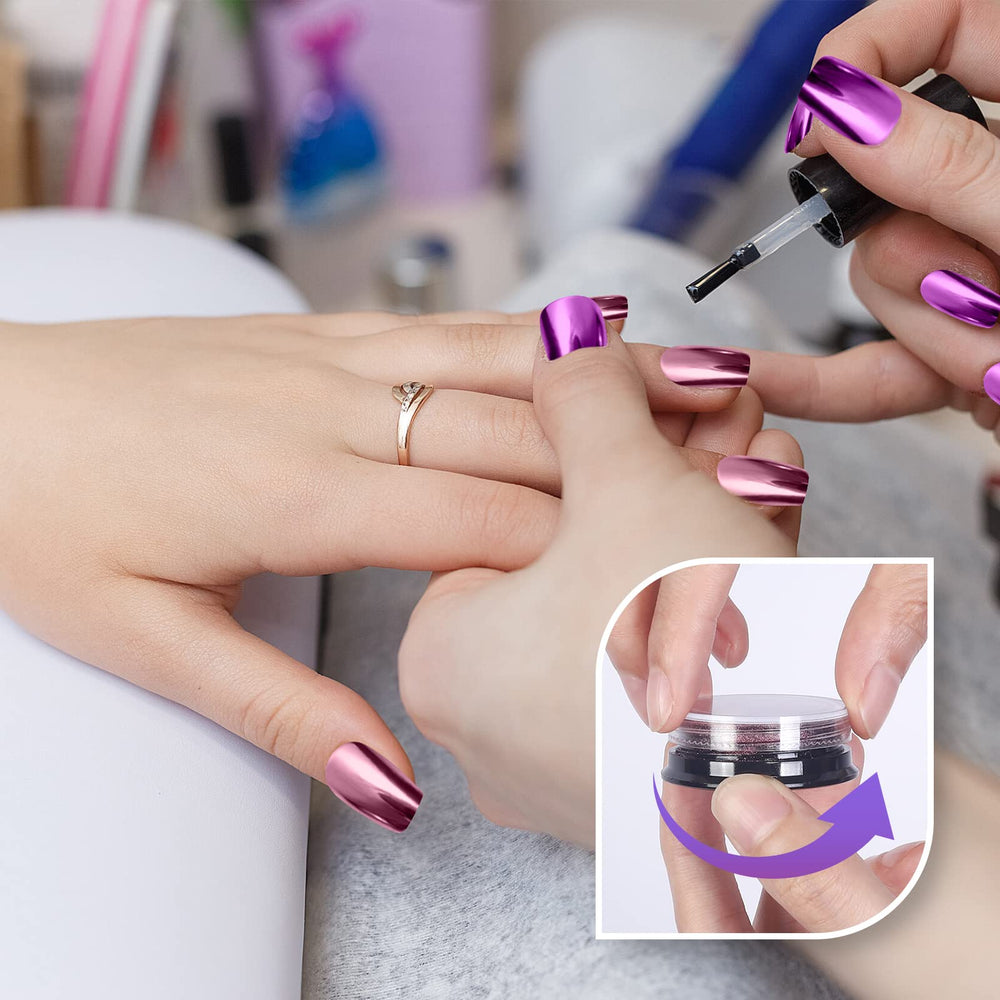 Artdone chrome powder creates luminous mirror nail art glitter finish